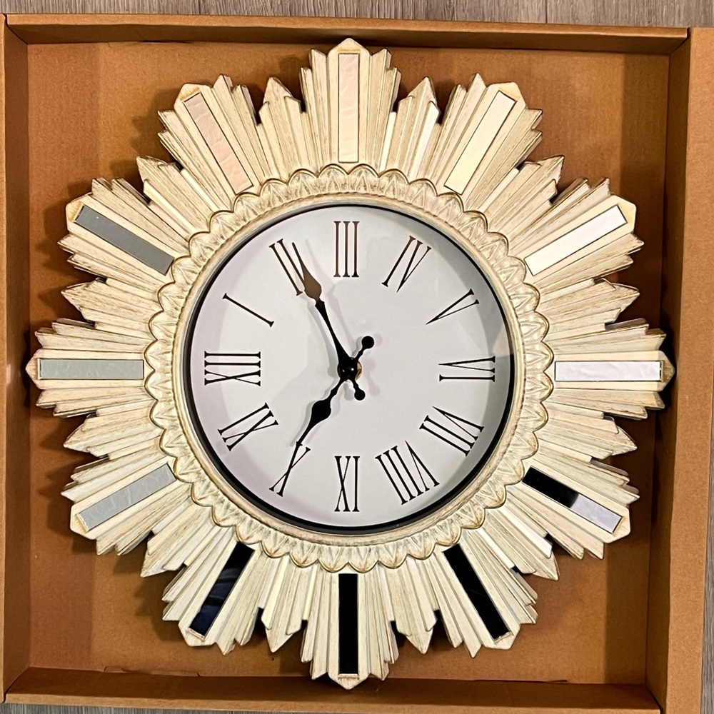 Elegant Cream and Silver Wall Clock